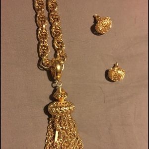 Monet tassel necklace plus Monet earrings